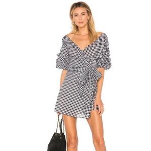 Lovers + Friends Gingham Wrap Mini Dress